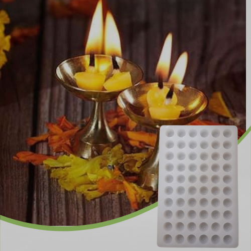 SILICOMOLDS 1 gm GHEE DIYA MOLD 13 x 8.5 mm HGT 60 CAVITIES URP107GM